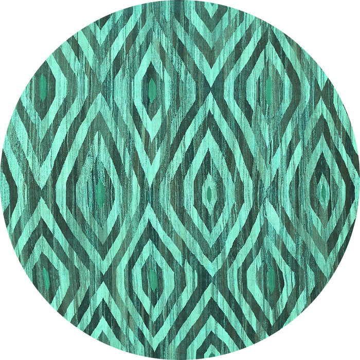 Round Southwestern Turquoise Country Rug, con792turq