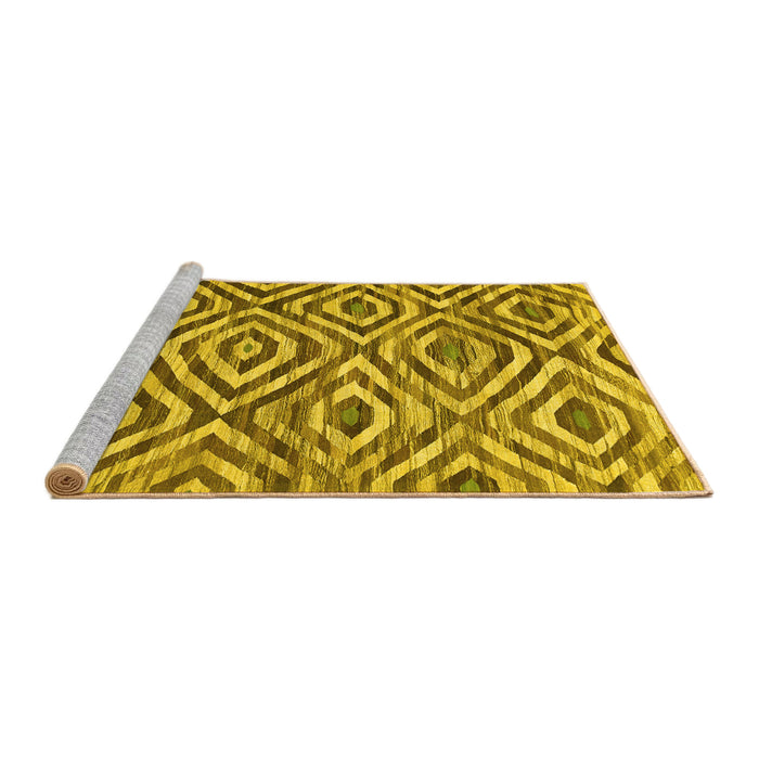 Sideview of Machine Washable Southwestern Yellow Country Rug, wshcon792yw
