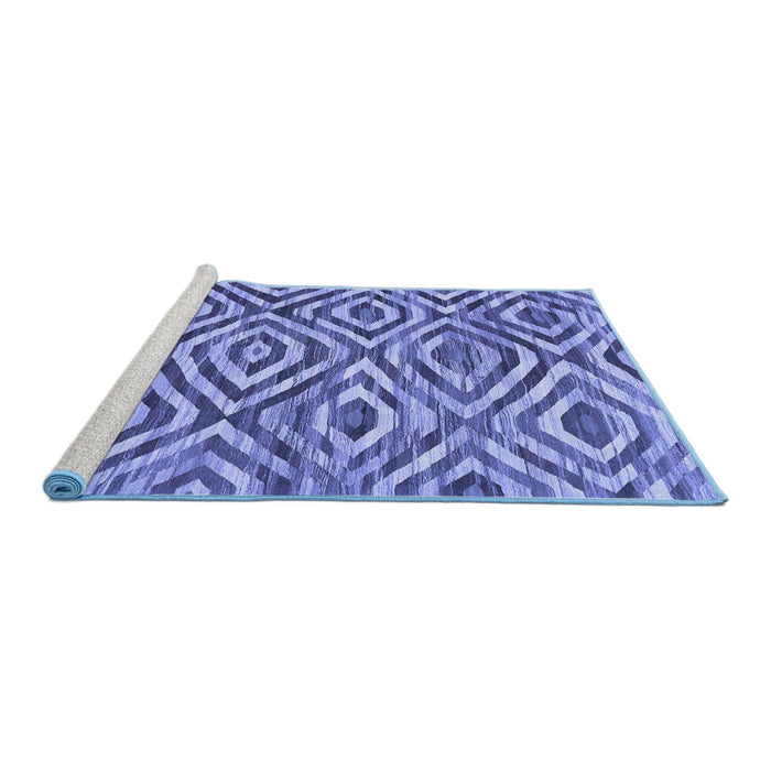 Sideview of Machine Washable Southwestern Blue Country Rug, wshcon792blu