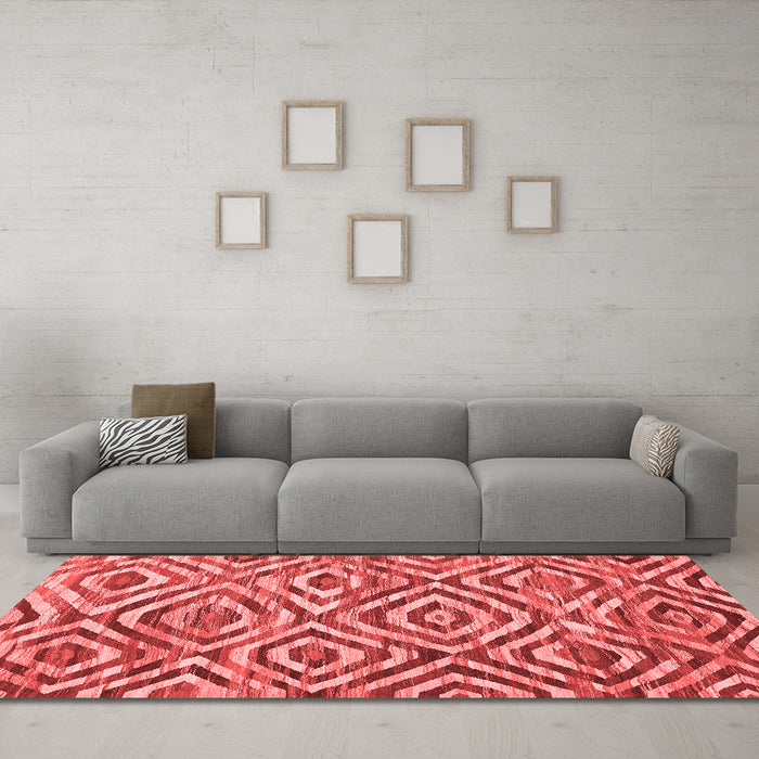 Country Red Washable Rugs