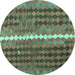 Round Oriental Turquoise Traditional Rug, con793turq