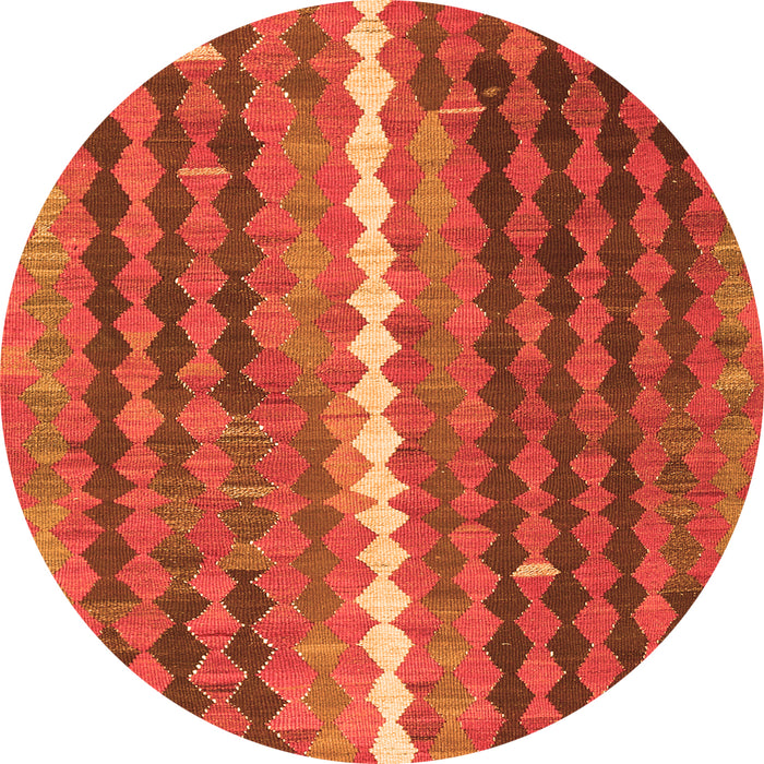 Square Oriental Orange Traditional Rug, con793org