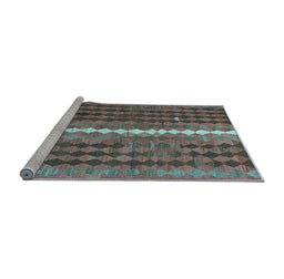 Sideview of Machine Washable Oriental Light Blue Traditional Rug, wshcon793lblu