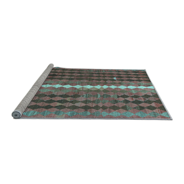 Sideview of Machine Washable Oriental Light Blue Traditional Rug, wshcon793lblu