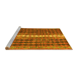 Sideview of Machine Washable Oriental Yellow Traditional Rug, wshcon793yw
