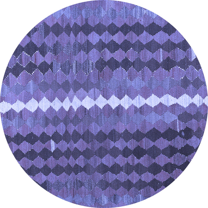 Round Oriental Blue Traditional Rug, con793blu