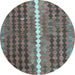 Round Oriental Light Blue Traditional Rug, con793lblu