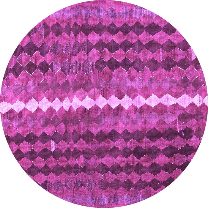 Round Oriental Purple Traditional Rug, con793pur