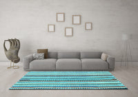 Machine Washable Southwestern Light Blue Country Rug, wshcon794lblu