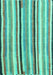 Machine Washable Southwestern Turquoise Country Area Rugs, wshcon794turq