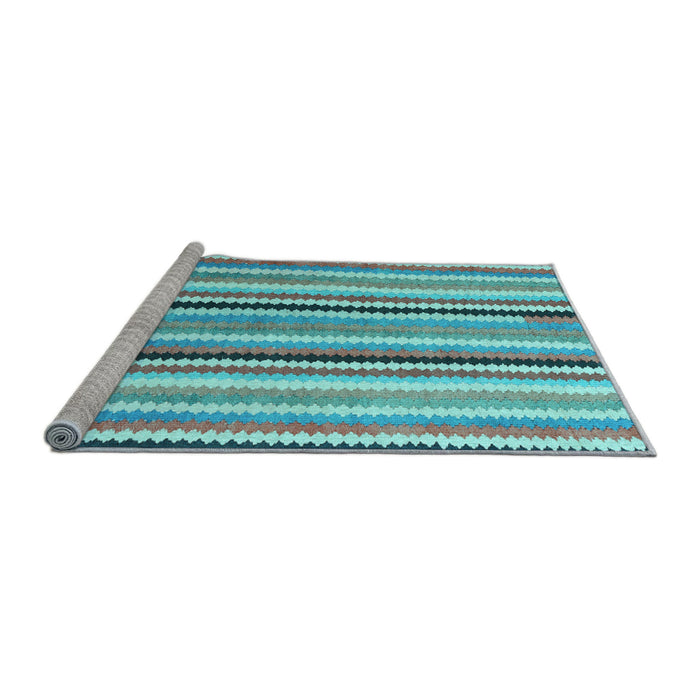 Sideview of Machine Washable Southwestern Light Blue Country Rug, wshcon794lblu