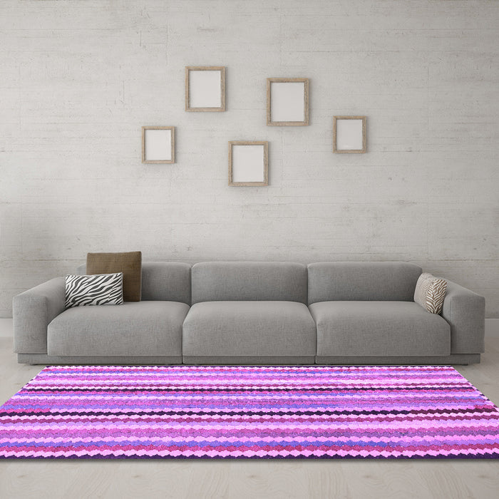 Machine Washable Southwestern Purple Country Area Rugs in a Living Room, wshcon794pur