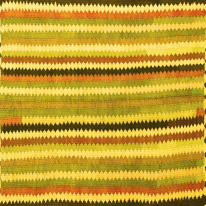 Square Machine Washable Southwestern Yellow Country Rug, wshcon794yw