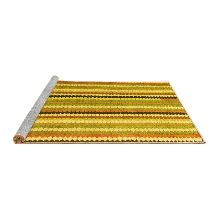 Sideview of Machine Washable Southwestern Yellow Country Rug, wshcon794yw