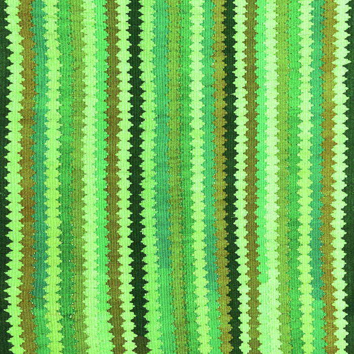 Serging Thickness of Machine Washable Southwestern Green Country Area Rugs, wshcon794grn