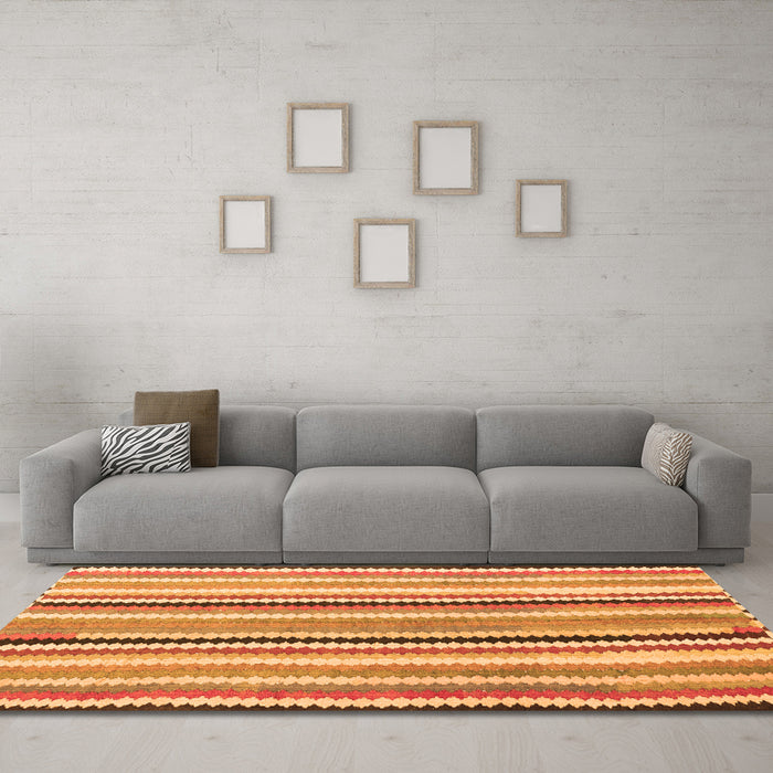 Machine Washable Southwestern Orange Country Area Rugs in a Living Room, wshcon794org