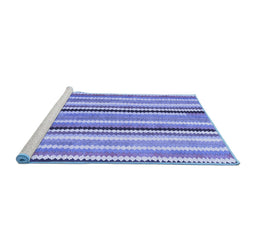 Sideview of Machine Washable Southwestern Blue Country Rug, wshcon794blu
