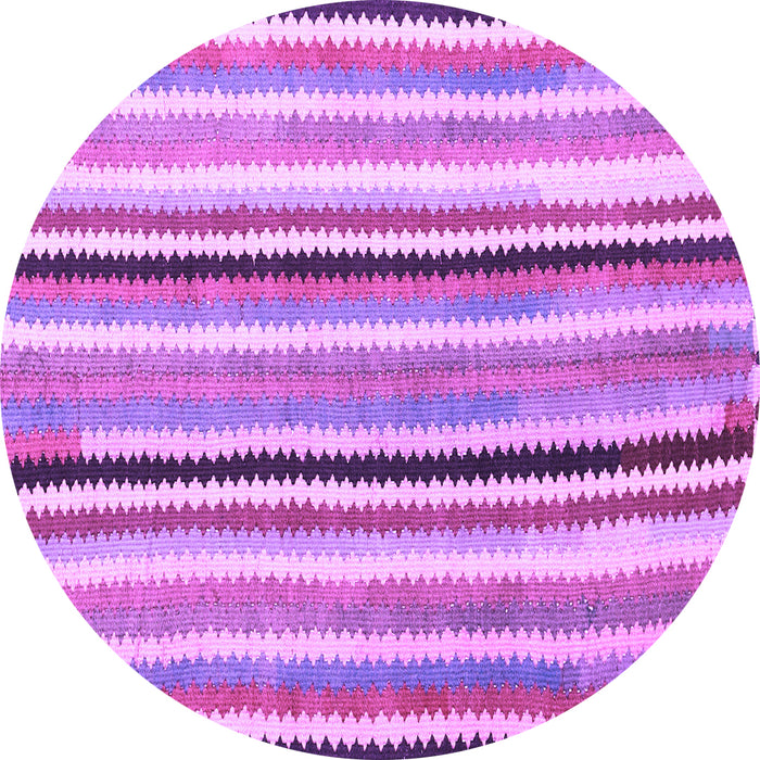 Round Machine Washable Southwestern Purple Country Area Rugs, wshcon794pur