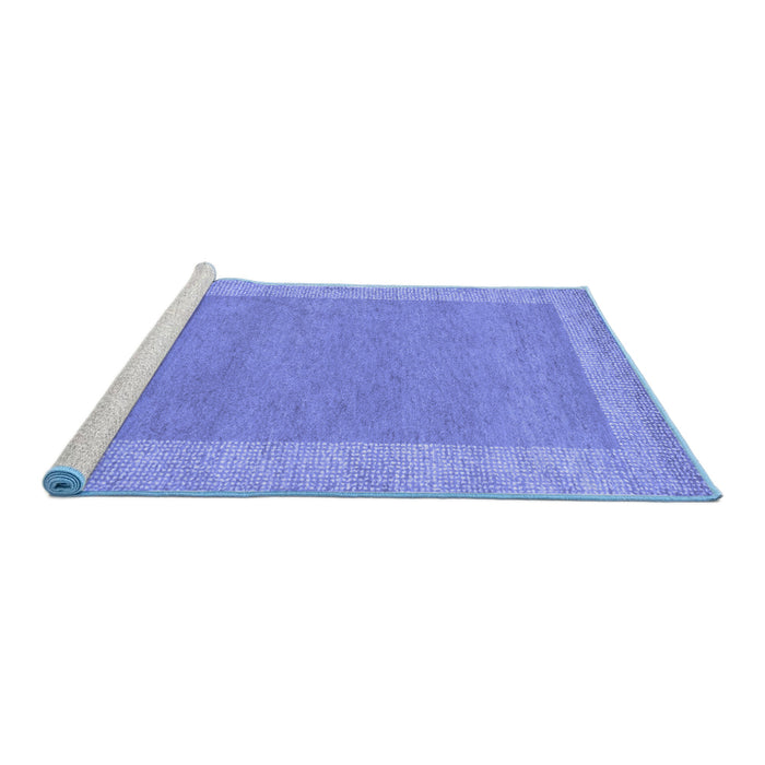 Sideview of Machine Washable Abstract Blue Contemporary Rug, wshcon795blu