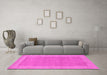 Machine Washable Abstract Pink Contemporary Rug in a Living Room, wshcon795pnk