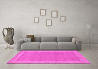 Machine Washable Abstract Pink Contemporary Rug, wshcon795pnk