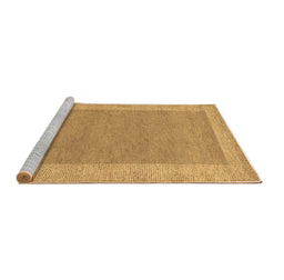 Sideview of Machine Washable Abstract Brown Contemporary Rug, wshcon795brn