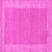 Square Machine Washable Abstract Pink Contemporary Rug, wshcon795pnk