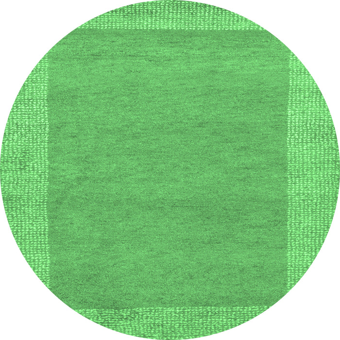 Round Abstract Emerald Green Contemporary Rug, con795emgrn