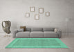 Machine Washable Abstract Turquoise Contemporary Area Rugs in a Living Room,, wshcon795turq
