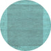 Round Abstract Light Blue Contemporary Rug, con795lblu