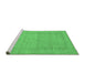 Sideview of Machine Washable Abstract Emerald Green Contemporary Area Rugs, wshcon796emgrn