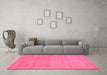 Machine Washable Abstract Pink Contemporary Rug in a Living Room, wshcon796pnk