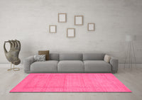 Machine Washable Abstract Pink Contemporary Rug, wshcon796pnk