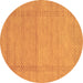 Round Abstract Brown Contemporary Rug, con796brn