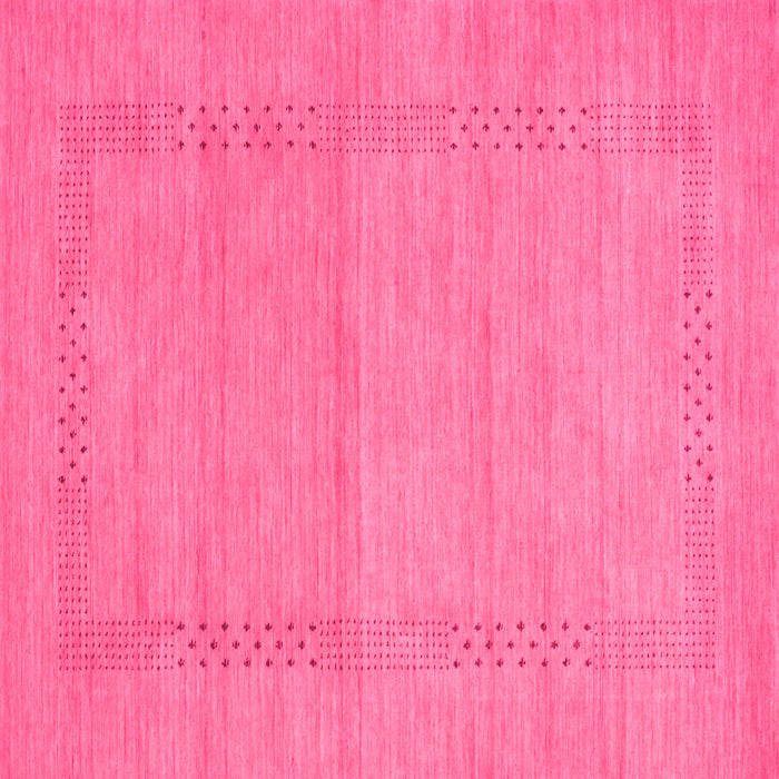 Square Machine Washable Abstract Pink Contemporary Rug, wshcon796pnk