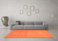 Machine Washable Abstract Orange Contemporary Rug, wshcon796org