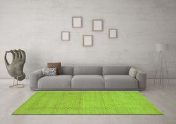 Machine Washable Abstract Green Contemporary Area Rugs in a Living Room,, wshcon796grn