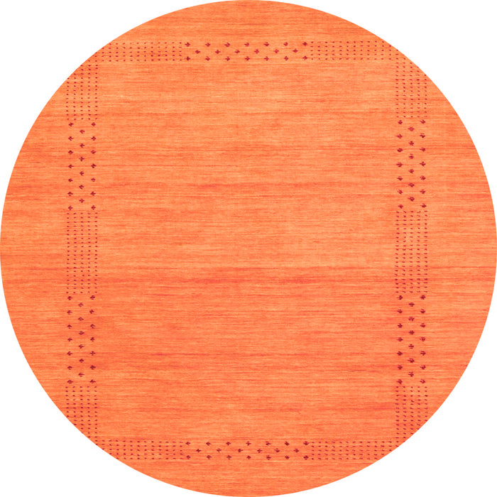 Square Abstract Orange Contemporary Rug, con796org