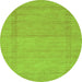 Square Abstract Green Contemporary Rug, con796grn