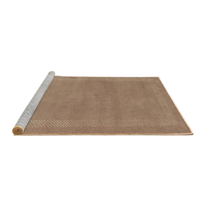 Serging Thickness of Machine Washable Contemporary Orange Brown Rug, wshcon797