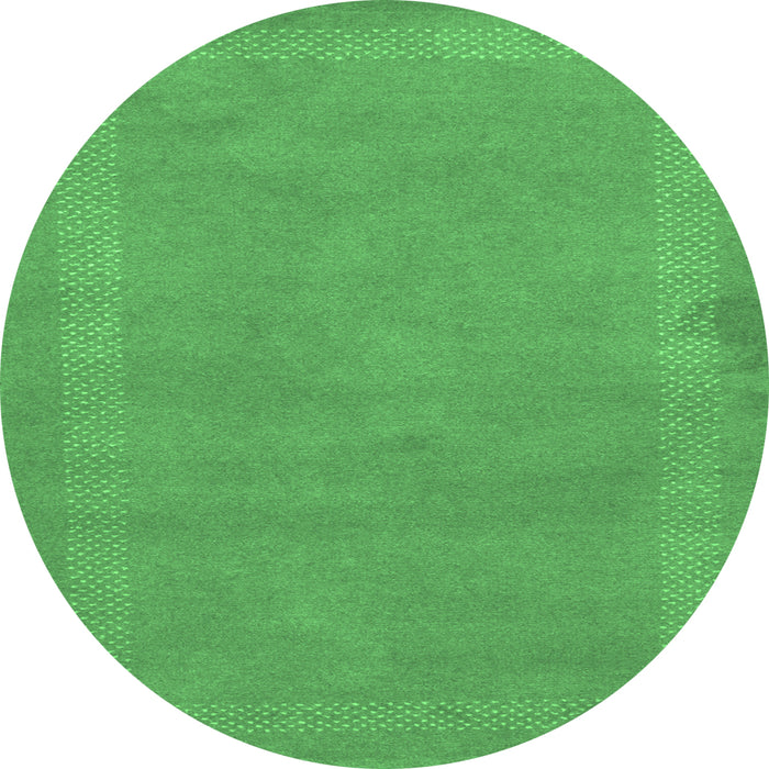 Round Abstract Emerald Green Contemporary Rug, con797emgrn