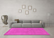 Machine Washable Abstract Pink Contemporary Rug in a Living Room, wshcon797pnk