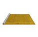 Sideview of Machine Washable Abstract Yellow Contemporary Rug, wshcon797yw