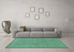 Machine Washable Abstract Turquoise Contemporary Area Rugs in a Living Room,, wshcon797turq