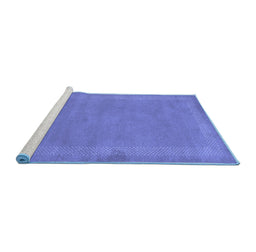 Sideview of Machine Washable Abstract Blue Contemporary Rug, wshcon797blu