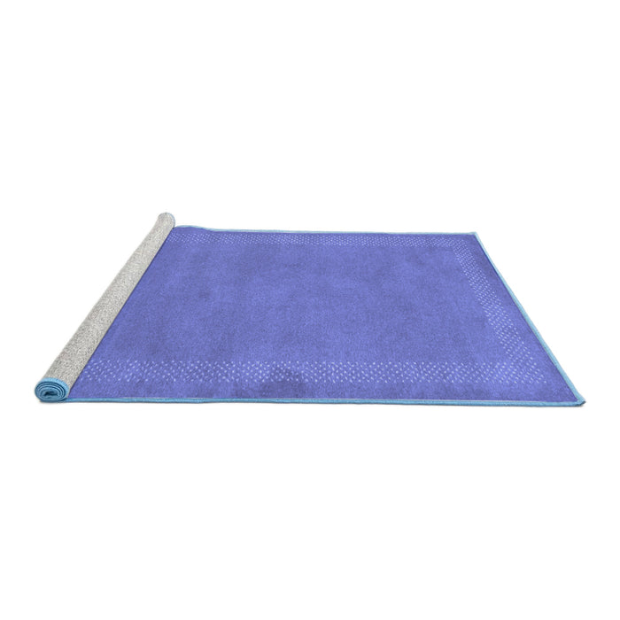 Sideview of Machine Washable Abstract Blue Contemporary Rug, wshcon797blu