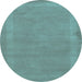 Round Abstract Light Blue Contemporary Rug, con797lblu