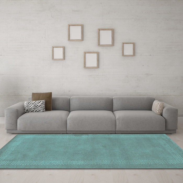 Machine Washable Abstract Light Blue Contemporary Rug in a Living Room, wshcon797lblu