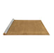 Sideview of Machine Washable Abstract Brown Contemporary Rug, wshcon797brn