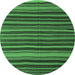 Round Southwestern Emerald Green Country Rug, con798emgrn